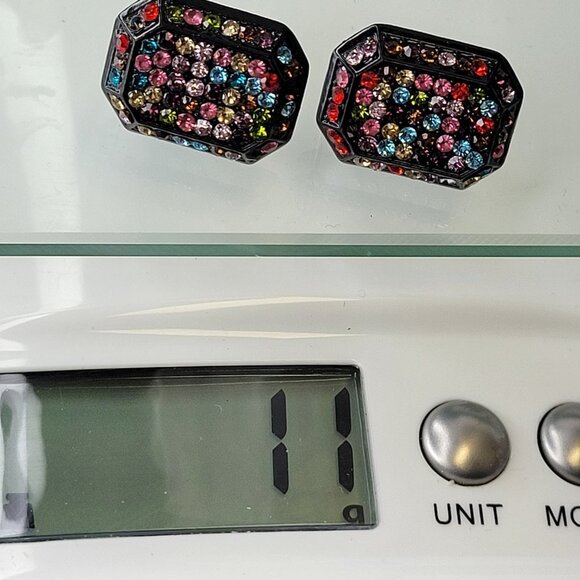 Multicolor Crystal Small Stud Earrings - Picture 7 of 10